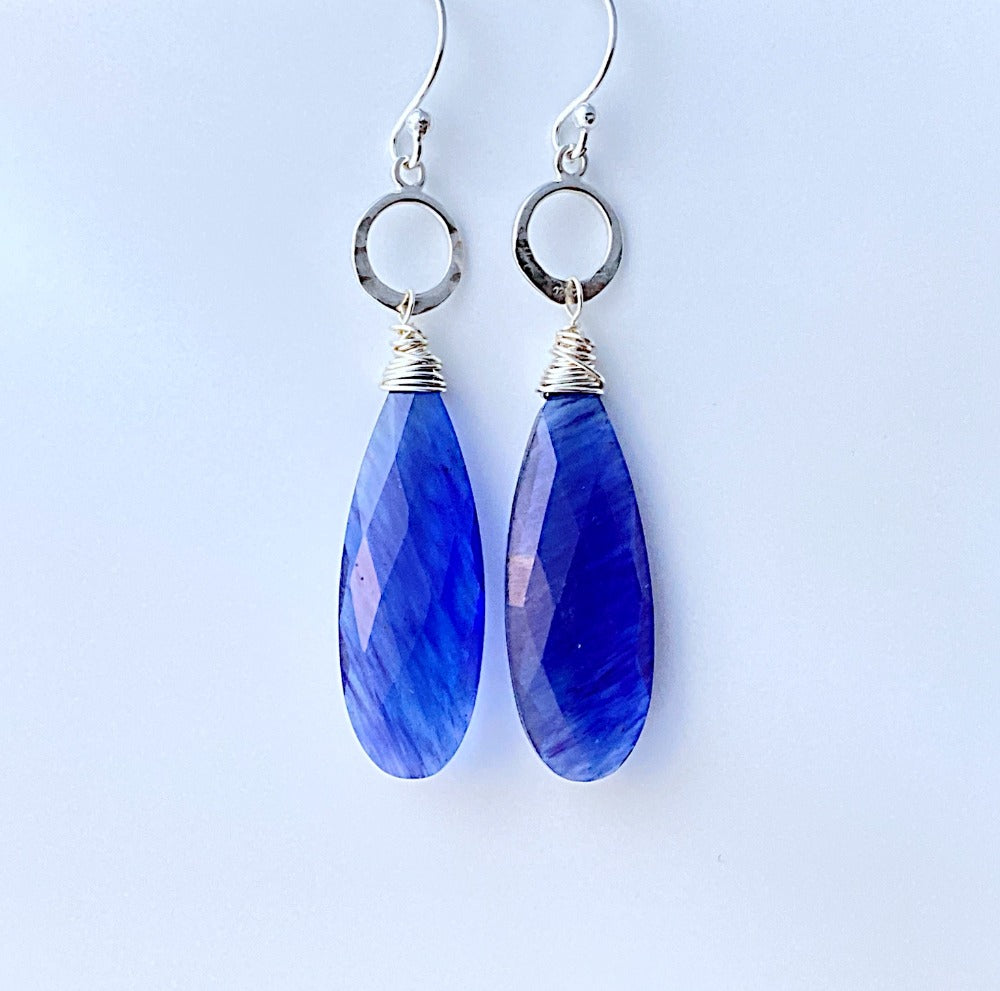 Buy OOMPH Jewellery Silver Plated Deep Blue Teardrop Cubic Zirconia  Delicate Drop Earrings Online